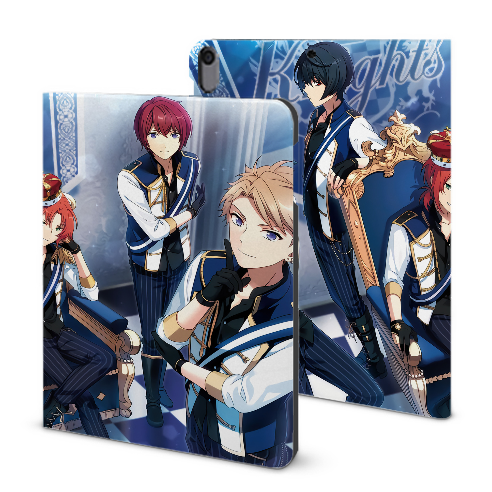 （画像用） あんさんぶるスターズ! Ensemble Stars IPad ケース ブック型 PUレザー TPU 耐衝撃 軽量 薄型 ペン収納なし 全面保護 IPad 各モデル対応